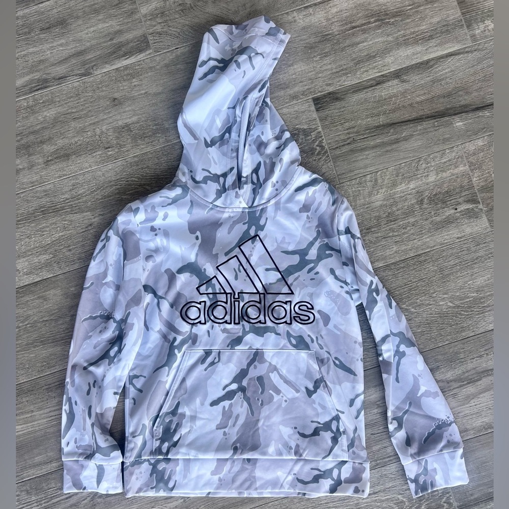 Adidas Kids Gray Camouflage Hoodie